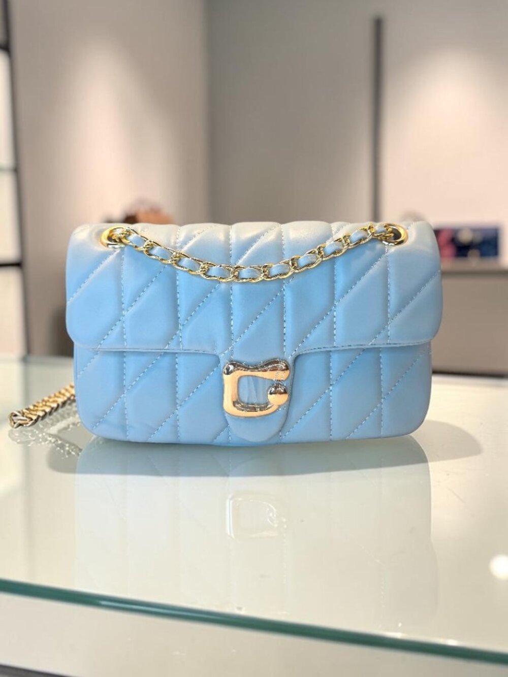 Blue Quilted Crossbody Shoulder Bag by Pelimoo  NWT